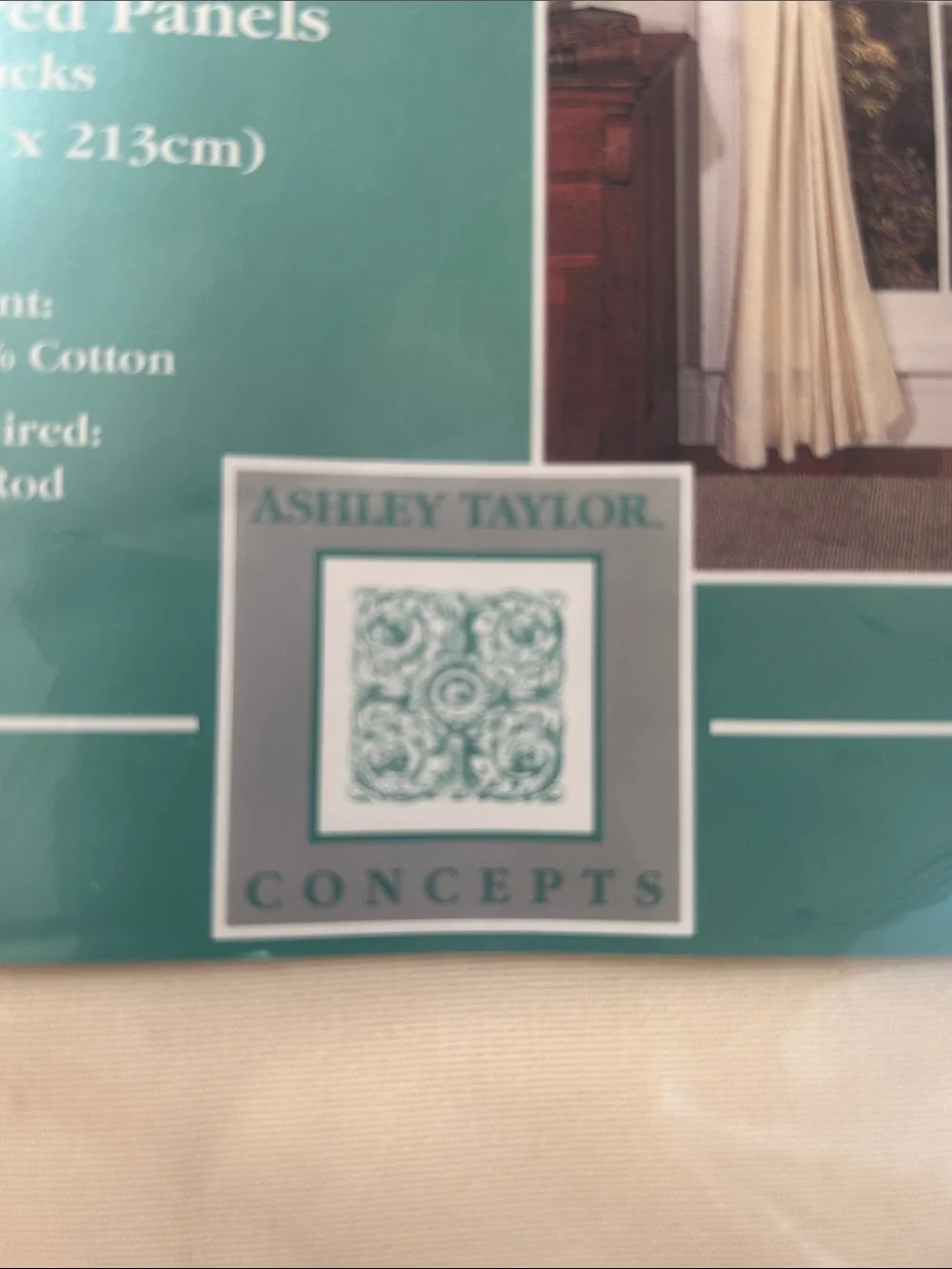 ✨ VINTAGE ASHLEY TAYLOR ECRU TAILORED CURTAIN PANELS — ONE PAIR | NIP